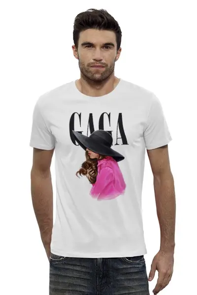 Заказать мужскую футболку в Москве. Футболка базовая lady gaga in purple от Анна Андреева - готовые дизайны и нанесение принтов.