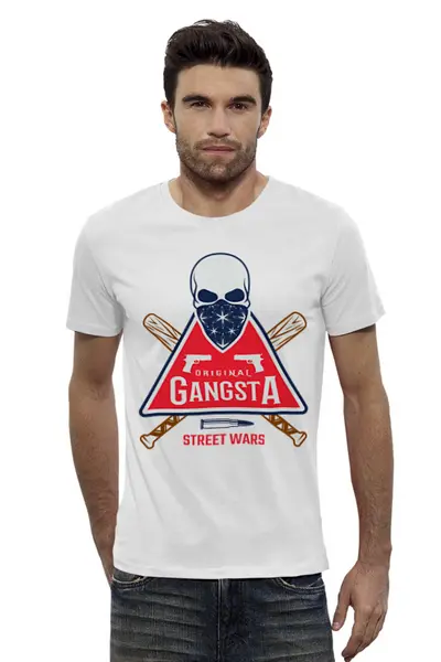 Заказать мужскую футболку в Москве. Футболка базовая GANGSTA от balden - готовые дизайны и нанесение принтов.