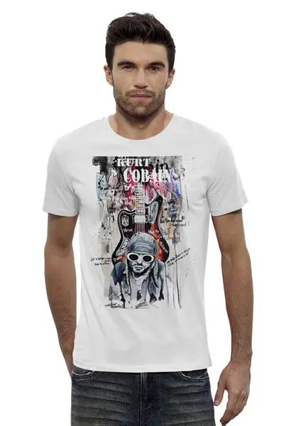 Заказать мужскую футболку в Москве. Футболка базовая Kurt Cobain от roxy - готовые дизайны и нанесение принтов.