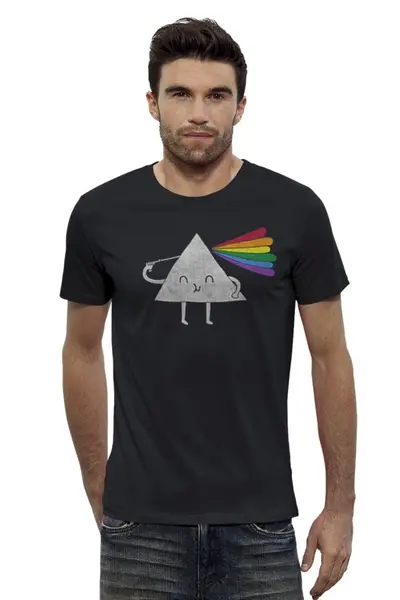 Заказать мужскую футболку в Москве. Футболка базовая Dark Side of the Moon от geekbox - готовые дизайны и нанесение принтов.
