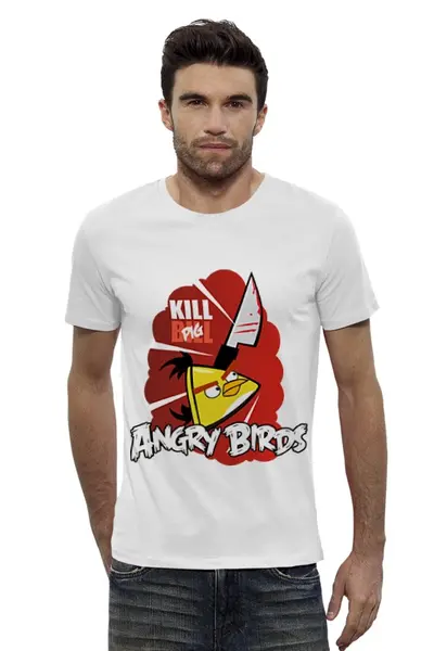 Заказать мужскую футболку в Москве. Футболка базовая Angry Birds от angzik - готовые дизайны и нанесение принтов.