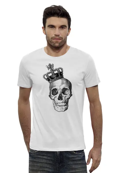 Заказать мужскую футболку в Москве. Футболка базовая Skull Art от Leichenwagen - готовые дизайны и нанесение принтов.