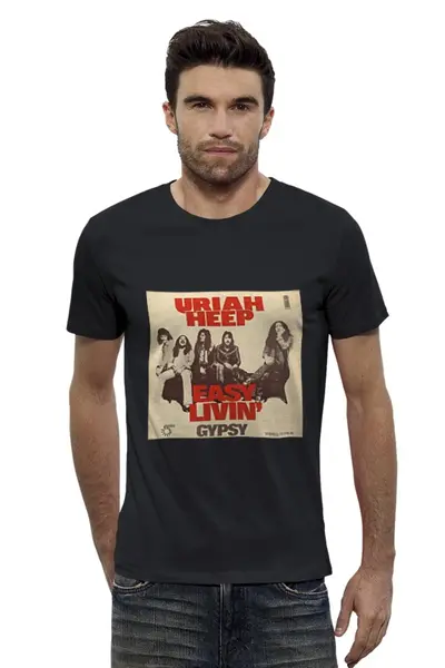 Заказать мужскую футболку в Москве. Футболка базовая Uriah Heep от Fedor - готовые дизайны и нанесение принтов.