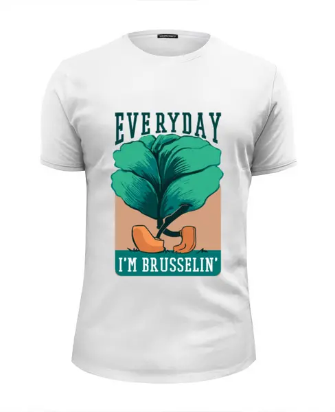 Заказать мужскую футболку в Москве. Футболка базовая Everyday i'm brusselin' от Павел Павел - готовые дизайны и нанесение принтов.
