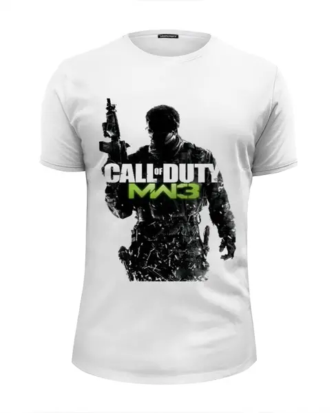 Заказать мужскую футболку в Москве. Футболка базовая Call of duty mw3 от alexunder - готовые дизайны и нанесение принтов.