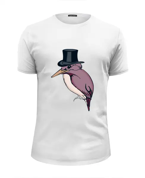 Заказать мужскую футболку в Москве. Футболка базовая Hipster bird от frau - готовые дизайны и нанесение принтов.