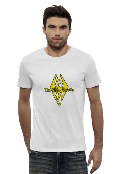 Заказать мужскую футболку в Москве. Футболка базовая The Elder Scrolls от THE_NISE  - готовые дизайны и нанесение принтов.