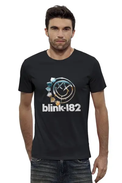 Заказать мужскую футболку в Москве. Футболка базовая blink-182  от lozerkids - готовые дизайны и нанесение принтов.