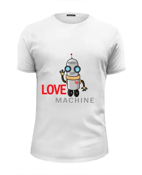 Заказать мужскую футболку в Москве. Футболка базовая Love machine от Петр Золотухин - готовые дизайны и нанесение принтов.
