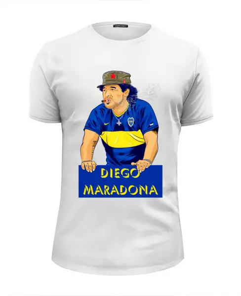 Заказать мужскую футболку в Москве. Футболка базовая Диего Марадона от balden - готовые дизайны и нанесение принтов.