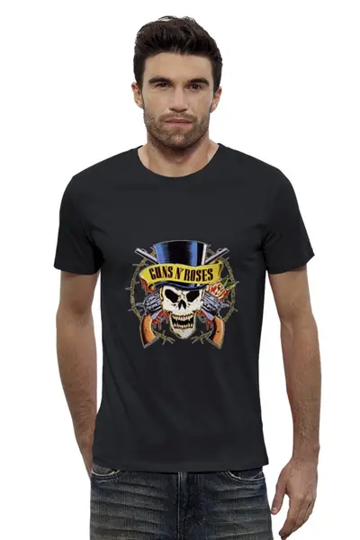 Заказать мужскую футболку в Москве. Футболка базовая Guns'n'Roses  от rancid - готовые дизайны и нанесение принтов.