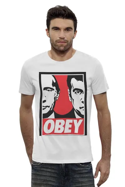 Заказать мужскую футболку в Москве. Футболка базовая OBEY от Weed Stuff`a - готовые дизайны и нанесение принтов.