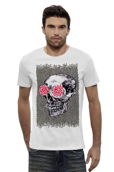 Заказать мужскую футболку в Москве. Футболка базовая Skull Art от Leichenwagen - готовые дизайны и нанесение принтов.