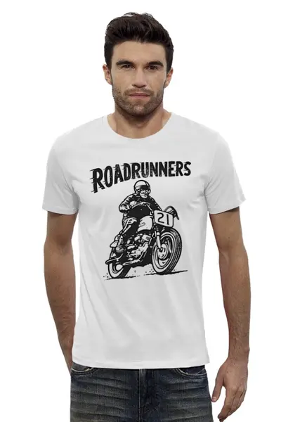 Заказать мужскую футболку в Москве. Футболка базовая Roadruners от direktar94 - готовые дизайны и нанесение принтов.