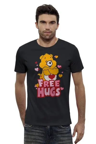 Заказать мужскую футболку в Москве. Футболка базовая Free Hugs от Leichenwagen - готовые дизайны и нанесение принтов.
