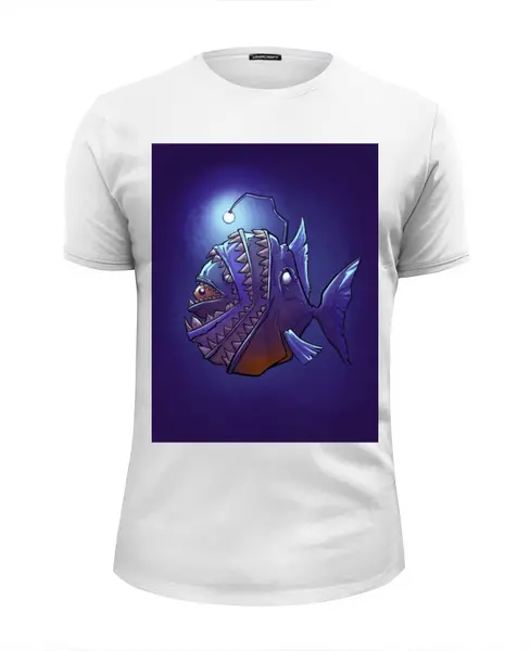 Заказать мужскую футболку в Москве. Футболка базовая Рыба-Удильщик от Дана Столыпина - готовые дизайны и нанесение принтов.