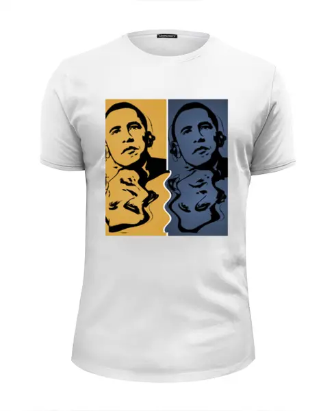 Заказать мужскую футболку в Москве. Футболка базовая Обама от Vinli.shop  - готовые дизайны и нанесение принтов.