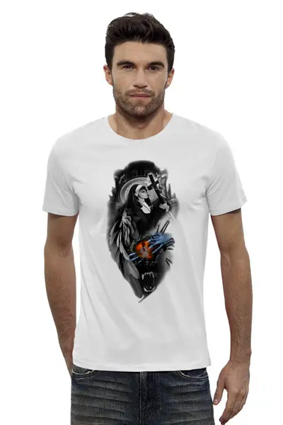 Заказать мужскую футболку в Москве. Футболка базовая Монашка  от T-shirt print  - готовые дизайны и нанесение принтов.