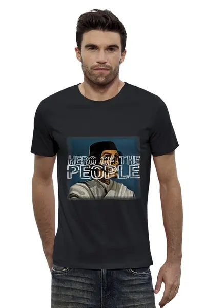 Заказать мужскую футболку в Москве. Футболка базовая Муаммар Каддафи от Leichenwagen - готовые дизайны и нанесение принтов.
