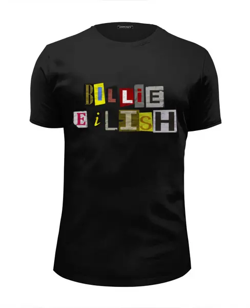 Заказать мужскую футболку в Москве. Футболка базовая Billie Eilish алфавит от Павел Павел - готовые дизайны и нанесение принтов.