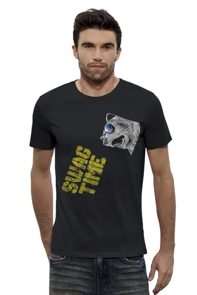 Заказать мужскую футболку в Москве. Футболка базовая Swag style от Sergio Happy - готовые дизайны и нанесение принтов.