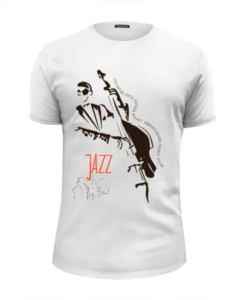 Заказать мужскую футболку в Москве. Футболка базовая jazzz от Мила Ярусова - готовые дизайны и нанесение принтов.
