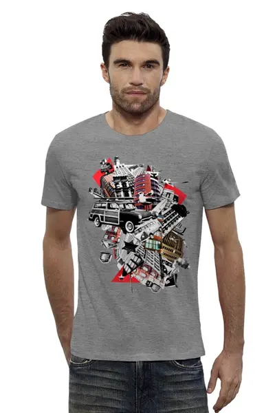 Заказать мужскую футболку в Москве. Футболка базовая ГОРОД от CoolDesign - готовые дизайны и нанесение принтов.
