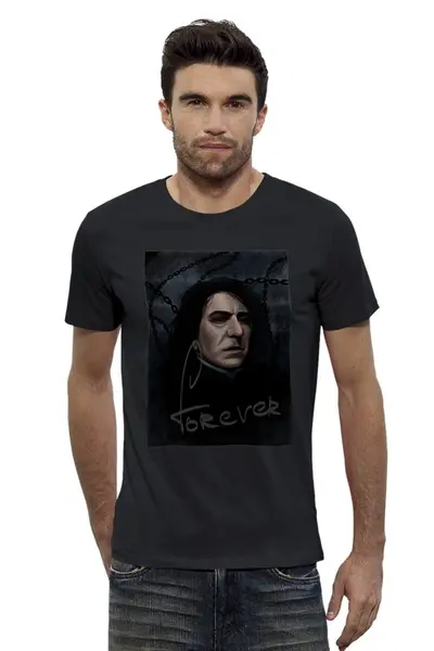 Заказать мужскую футболку в Москве. Футболка базовая Severus Snape "Forever" от En Joy - готовые дизайны и нанесение принтов.