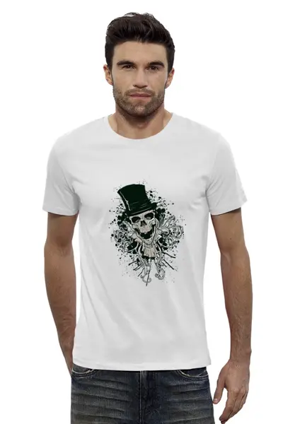 Заказать мужскую футболку в Москве. Футболка базовая Skull Man от balden - готовые дизайны и нанесение принтов.