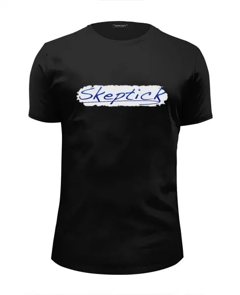 Заказать мужскую футболку в Москве. Футболка базовая Skeptick от Hakunin - готовые дизайны и нанесение принтов.