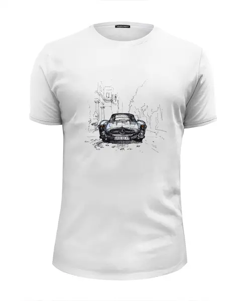 Заказать мужскую футболку в Москве. Футболка базовая Mercedes-Benz 300SL от miks - готовые дизайны и нанесение принтов.