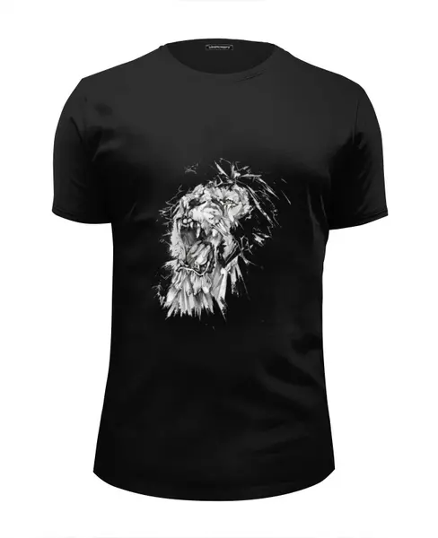 Заказать мужскую футболку в Москве. Футболка базовая Growl lion от amid - готовые дизайны и нанесение принтов.