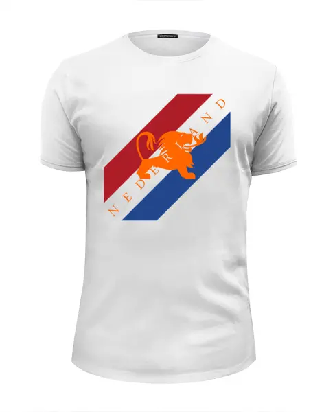 Заказать мужскую футболку в Москве. Футболка базовая Нидерланды от printik - готовые дизайны и нанесение принтов.