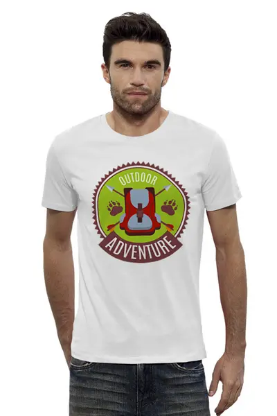 Заказать мужскую футболку в Москве. Футболка базовая ТУРИСТЫ от balden - готовые дизайны и нанесение принтов.