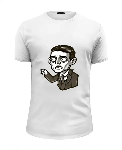 Заказать мужскую футболку в Москве. Футболка базовая Кафка от sanc13hez - готовые дизайны и нанесение принтов.