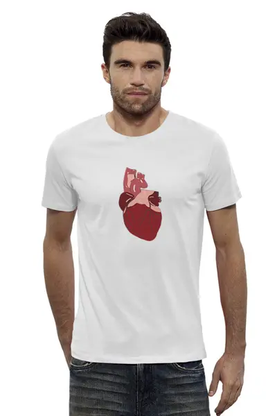 Заказать мужскую футболку в Москве. Футболка базовая Анатомическое сердце  от Анна Чалкина  - готовые дизайны и нанесение принтов.