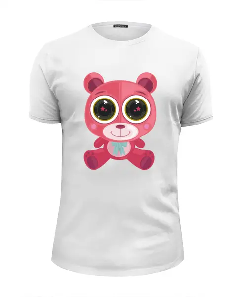 Заказать мужскую футболку в Москве. Футболка базовая Розовый Мишка (Bear) от trugift - готовые дизайны и нанесение принтов.