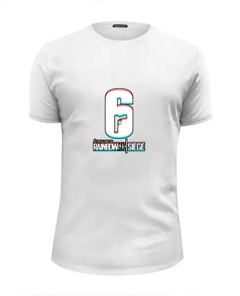 Заказать мужскую футболку в Москве. Футболка базовая Rainbow 6 от THE_NISE  - готовые дизайны и нанесение принтов.
