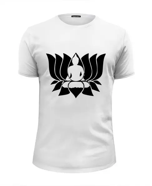 Заказать мужскую футболку в Москве. Футболка базовая Будда Лотос от MariYang  - готовые дизайны и нанесение принтов.