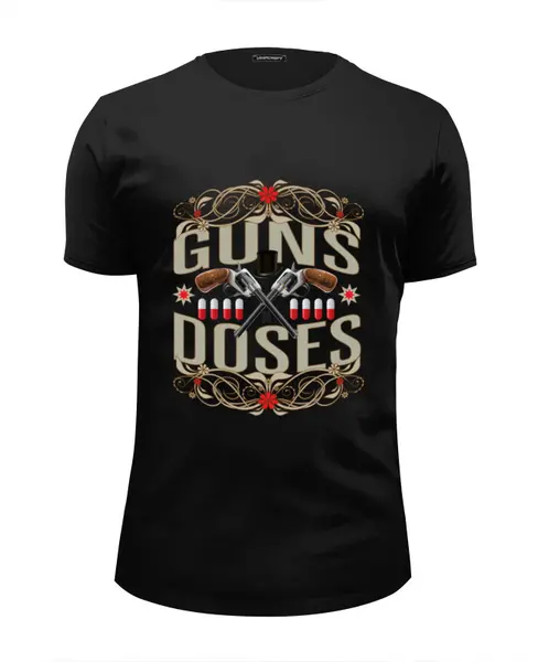 Заказать мужскую футболку в Москве. Футболка базовая Guns n Roses от Djimas Leonki - готовые дизайны и нанесение принтов.