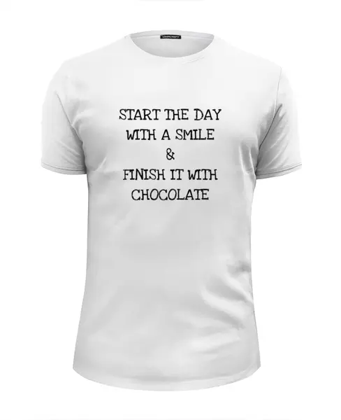 Заказать мужскую футболку в Москве. Футболка базовая Smile and Chocolate от Just kidding - готовые дизайны и нанесение принтов.
