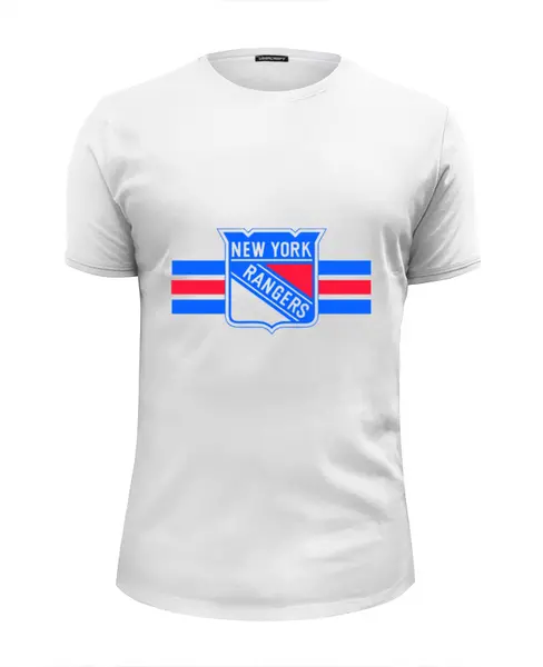 Заказать мужскую футболку в Москве. Футболка базовая New York Rangers от kspsshop - готовые дизайны и нанесение принтов.