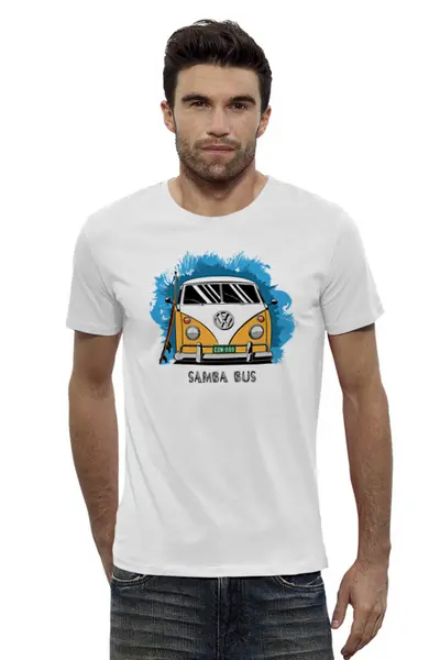 Заказать мужскую футболку в Москве. Футболка базовая Samba Bus от Oleg Markaryan - готовые дизайны и нанесение принтов.