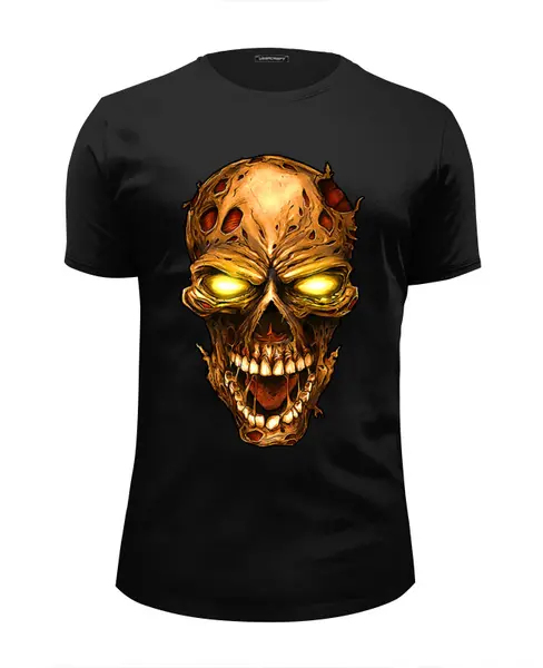 Заказать мужскую футболку в Москве. Футболка базовая Zombie Skull от balden - готовые дизайны и нанесение принтов.