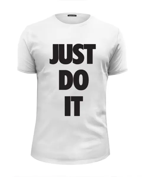 Заказать мужскую футболку в Москве. Футболка базовая Just do it (просто сделай это) от Nos  - готовые дизайны и нанесение принтов.