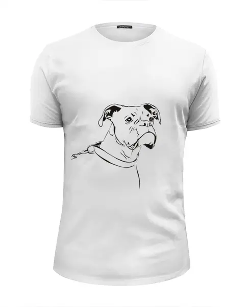 Заказать мужскую футболку в Москве. Футболка базовая boxer dog от Команда помощи немецким боксерам - готовые дизайны и нанесение принтов.