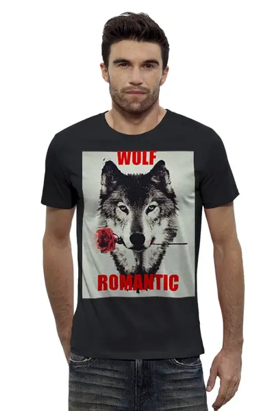Заказать мужскую футболку в Москве. Футболка базовая WOLF ROMANTIC от creativemen - готовые дизайны и нанесение принтов.