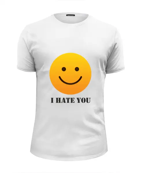 Заказать мужскую футболку в Москве. Футболка базовая I hate you от rybdenis1@mail.ru - готовые дизайны и нанесение принтов.