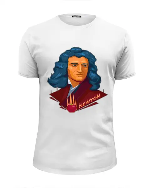 Заказать мужскую футболку в Москве. Футболка базовая Ньютон от science - готовые дизайны и нанесение принтов.