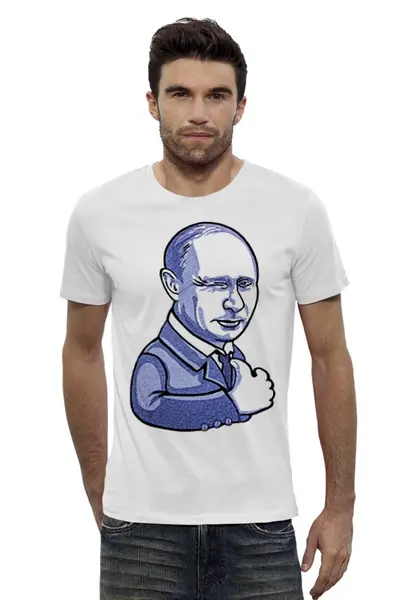 Заказать мужскую футболку в Москве. Футболка базовая Путин согласен от iseekyo - готовые дизайны и нанесение принтов.